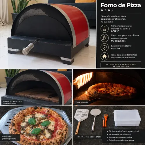 Forno de Pizza a Gás + Acessórios ? Pouco Uso