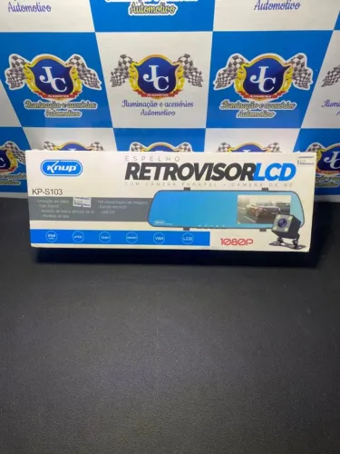 Espelho retrovisor LCD com camera frontal + camera de ré 