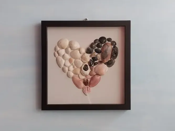 Decoração Praia Quadro Artesanal com Conchas Naturais