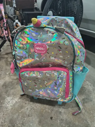 Mochila Infantil Rodinhas Feminina Holográfica