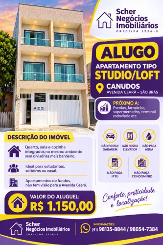 Apartamento tipo Studio - Avenida Ceará - Canudos