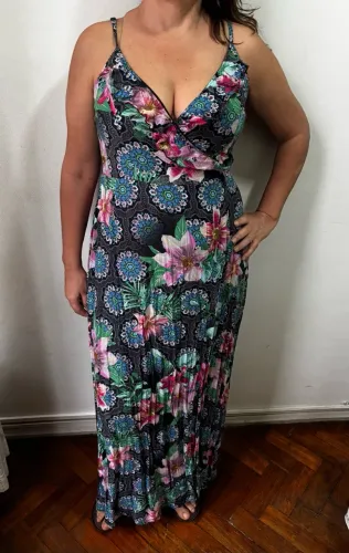 vestido longo transpassado 