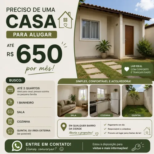 PRECISO COM URGÊNCIA DE UMA CASA!