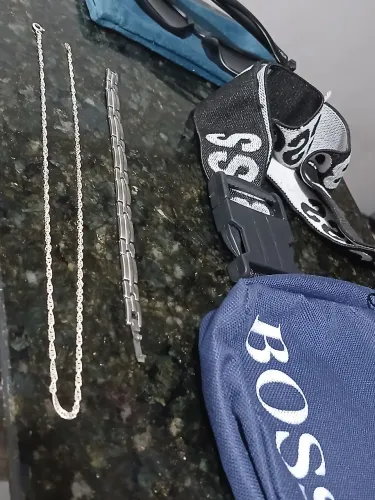 Acessórios moda unisex óculos, bag, pulseira e corrente