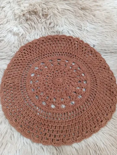 kit Sousplat de crochê para mesa posta 6 UNIDADES
