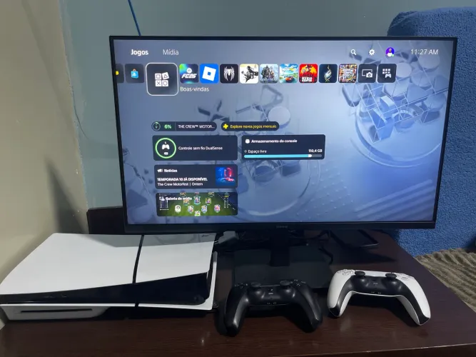 Ps5 Slim com leitor discos SSD 1tb