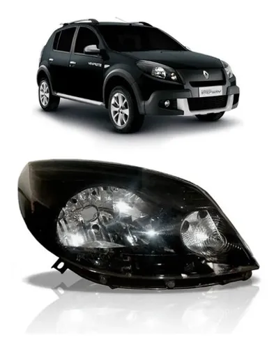 Farol renaut sandero mascara negra 2012 2013 2014
