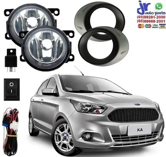 Kit Farol de Milha Ford Ka Sedan 2013 2014 2015 2016 2017 2018 Auxiliar Neblina