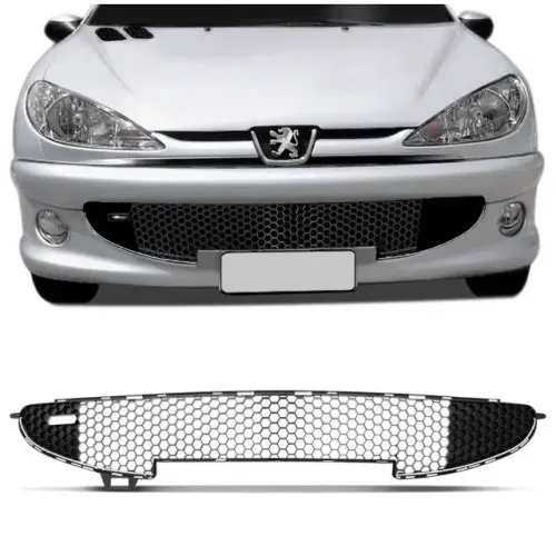 Grade Parachoque Peugeot 206 2004 à 2010 - Perua Sw - Central Preto - Loma Plast