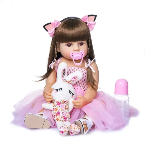 Boneca Reborn Princesa 55CM - 100% Silicone