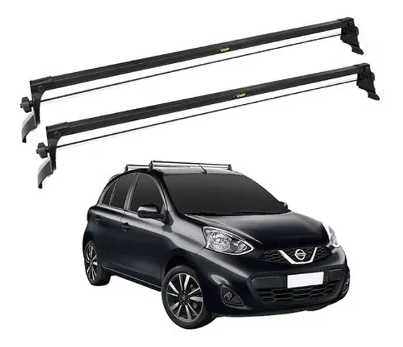 Rack Teto Nissan March 2011 à 2019 - Preto Material Aço - VP 989