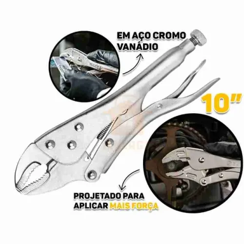 Alicate De Pressão 10 Polegadas 250mm Mordente Curvo