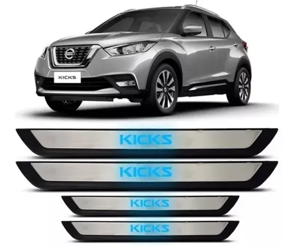 Kit Soleira Com LED Nissan Kicks 2017 2018 19 2021 2022 2023