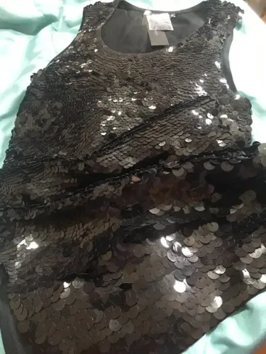 Vestido Preto em Paetês - Lindo!!! Novo!!!