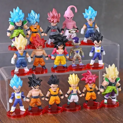  Dragon Ball Kit 16 Miniaturas Dragonball Boneco Goku Freeza Broly