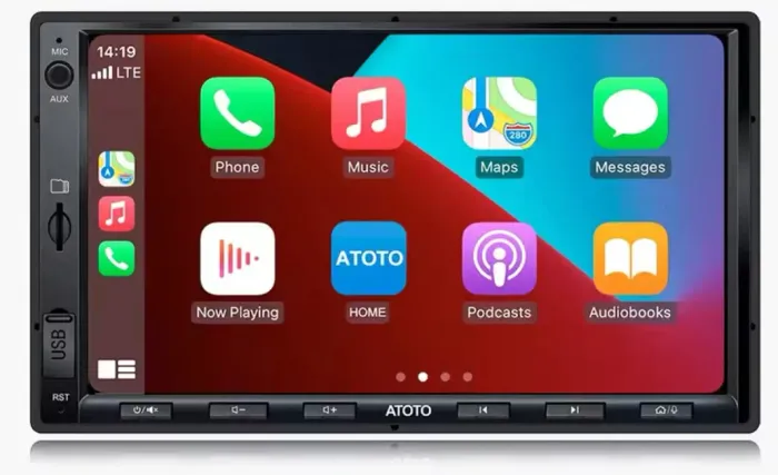 Central Multimídia  CarPlay e Android Carro Tela 7 Polegadas