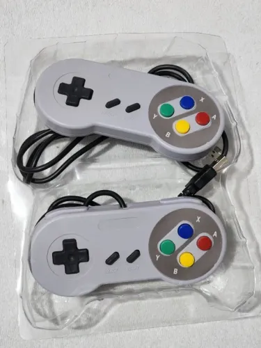 Controles Super Nintendo USB 2 unidades ideal para emulador, console estilo retro e tv box