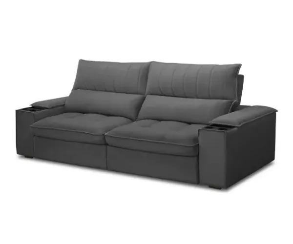 Sofá 2 Lugares 2,10m Retrátil Reclinável Veludo Promoçao Fazemos Entrega Novo