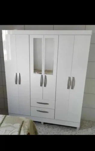 Guarda Roupa Casal 6 Portas Branco