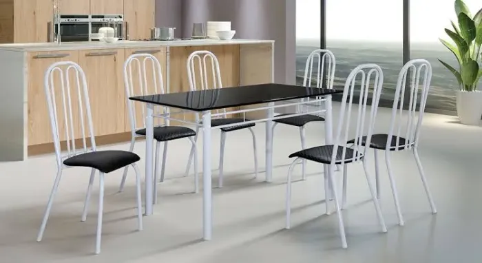 Mesa de Jantar 6 Cadeiras Branco