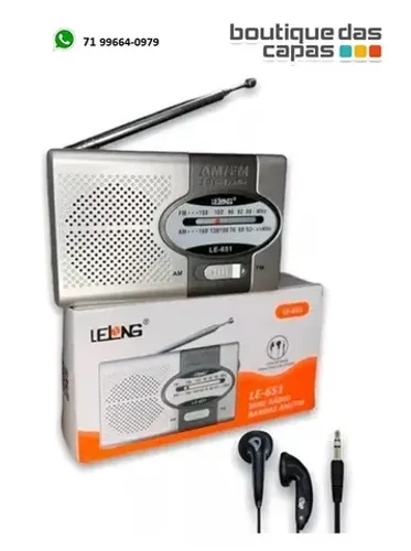 Rádio De Bolso Pequeno Portátil Am Fm Leve Le-651 Radinho c entrada fone ouvido
