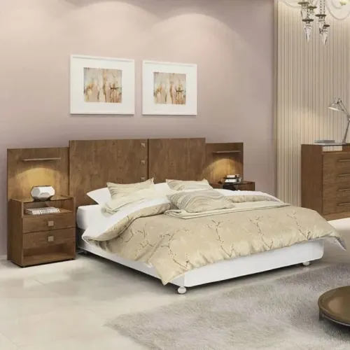 Cabeceira Casal e Queen Rubi com Luminária LED 100% MDF !! Rf7328m