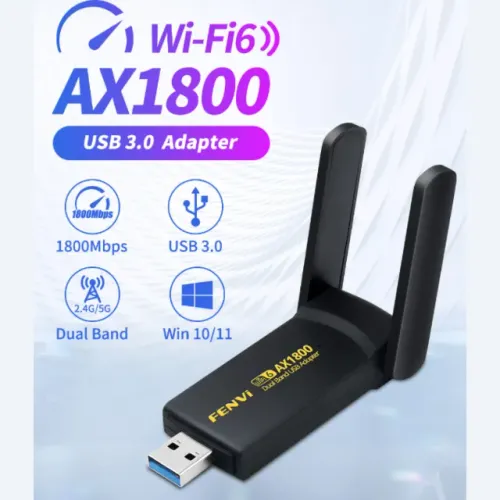 !Promoção! Adaptador Wifi 6 Usb 3.0 1800mbps Dual-band 2.4g 5ghz Fenvi