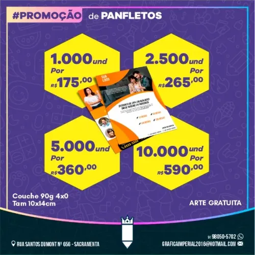 Cartões de Visita e Panfletos em Impressão Offset - Layout arte Grátis
