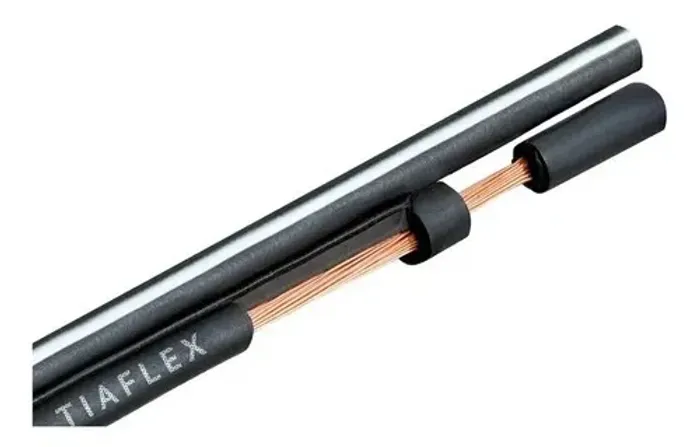 Cabo Polarizado Áudio Externo Tiaflex 100m 2 X 0,20mm² Preto