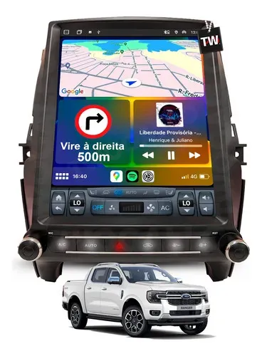 Central Multimídia Tesla Ford Ranger 2017 À 2023 12.1poleg