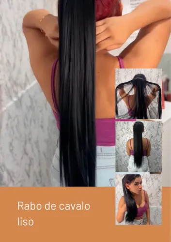 Cabelo rabo de cavalo fibra orgânica 