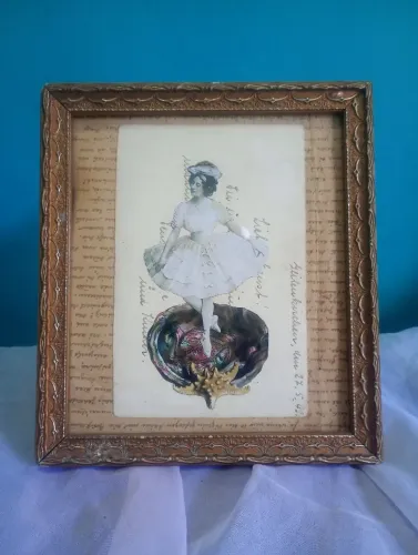 Antigo quadro com postal alemão de 27 / 5 /  1942 