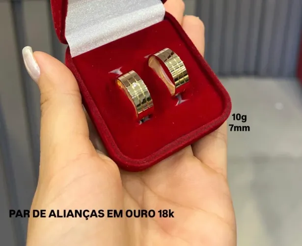Par Aliança em Ouro 18k 7MM 10g 