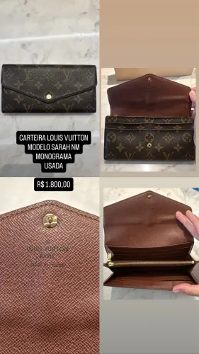CARTEIRA LOUIS VIUTTON ORIGINAL MODELO SARAH NM MONOGRAMA