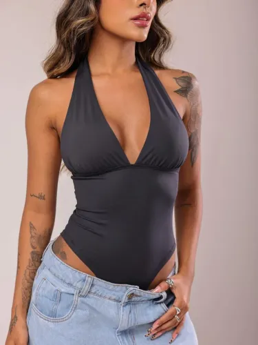 Body preto frente única Tam único