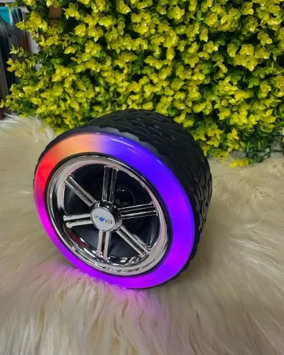 Caixa de Som Bluetooth Portátil Led RGB Roda De Carro - Entrega Das 9 até 22hrs