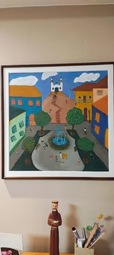 Quadro A Praça da Igreja ano 1970