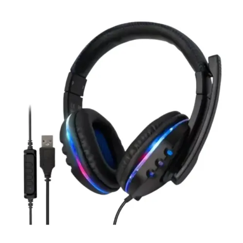 Fone De Ouvido Headset Gamer Led Rgb USB Para Pc e Notebook