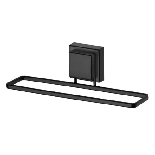 Porta Toalha Toalheiro Future com Ventosa Preto Fosco 25cm