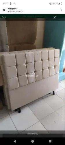 Cabeceira de Cama Estofada Bege