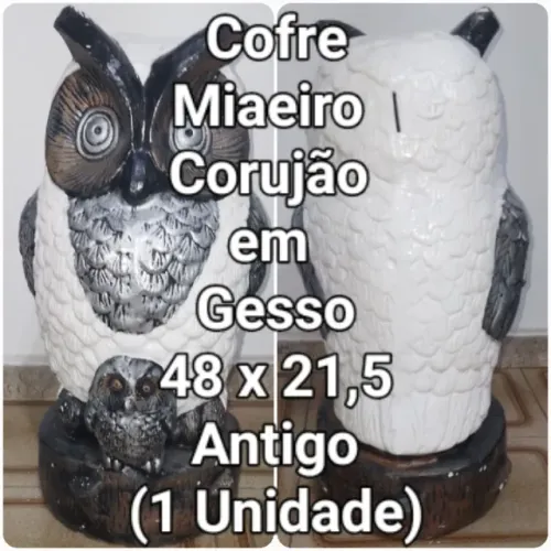 Cofre, Miaeir., Vaso Corujão em Gesso Antigo