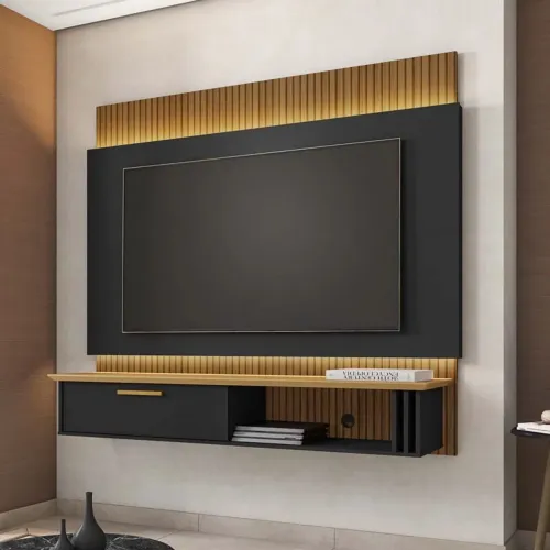 Painel para TV até 65 Polegadas Preto/Cinamomo rf87