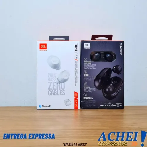 Fone de Ouvido JBL Tune Branco e Preto - Novo
