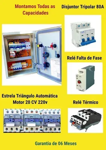 Chave Estrela Triângulo Automática Motor 20 Cv 220 V