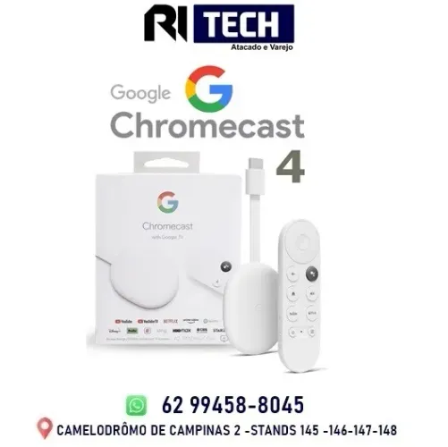 Google Chromecast 4 HD Controle De Voz ORIGINAL LACRADO