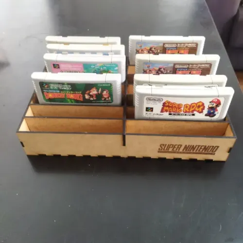 Caixa Organizadora de Jogos Porta Fitas Cartuchos Super Nintendo Atari NES Mega Master N64