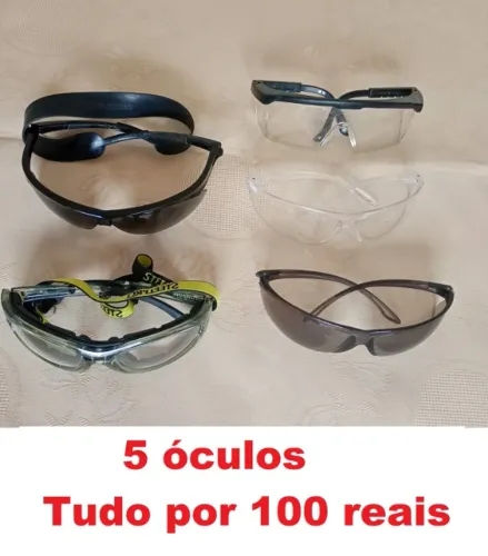 kit com 5 óculos proteção EPI - nemesis, stellpro e chillibeans