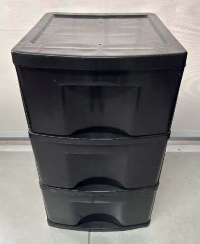 Gaveteiro Plástico 3 Gavetas Desmontável - Preto