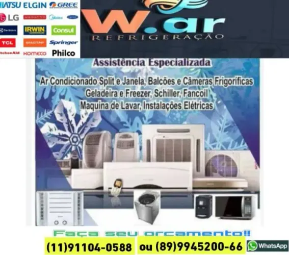 Instalação, vendas e manutenção em ar condicionado 