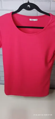 Blusa Canelada Rosa Pink Tamanho: G